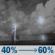 Wednesday Night: A chance of showers and thunderstorms before 1am, then showers and thunderstorms likely. Mostly cloudy, with a low around 64. Chance of precipitation is 60%. Wednesday Night: Chance Showers And Thunderstorms