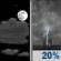 Tonight: A slight chance of showers and thunderstorms after 4am. Partly cloudy, with a low around 64. South southwest wind 14 to 18 mph, with gusts as high as 28 mph. Chance of precipitation is 20%. New rainfall amounts less than a tenth of an inch possible. Tonight: Partly Cloudy then Slight Chance Showers And Thunderstorms