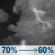 Saturday Night: Showers and thunderstorms likely. Mostly cloudy, with a low around 61. Chance of precipitation is 70%. Saturday Night: Showers And Thunderstorms Likely