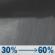 Sunday Night: Rain showers likely. Mostly cloudy, with a low around 58. Chance of precipitation is 60%. Sunday Night: Rain Showers Likely