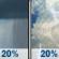 Thursday: A slight chance of rain showers between 7am and 1pm, then a slight chance of showers and thunderstorms. Mostly cloudy, with a high near 64. West southwest wind 3 to 12 mph. Chance of precipitation is 20%. New rainfall amounts less than a tenth of an inch possible. Thursday: Slight Chance Rain Showers then Slight Chance Showers And Thunderstorms