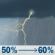 Wednesday: Rain likely and a slight chance of thunderstorms. Mostly cloudy, with a high near 55. Chance of precipitation is 60%. Wednesday: Light Rain Likely