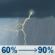Tuesday: Showers and thunderstorms. Mostly cloudy, with a high near 81. Chance of precipitation is 90%. New rainfall amounts between a quarter and half of an inch possible. Tuesday: Showers And Thunderstorms