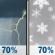 Sunday: Rain likely and a slight chance of thunderstorms before 1pm, then rain and snow likely. Cloudy, with a high near 55. Chance of precipitation is 70%. New snow accumulation of less than half an inch possible. Sunday: Rain Likely then Rain And Snow Likely