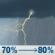 Sunday: Showers and thunderstorms. Mostly cloudy, with a high near 72. Chance of precipitation is 80%. Sunday: Showers And Thunderstorms